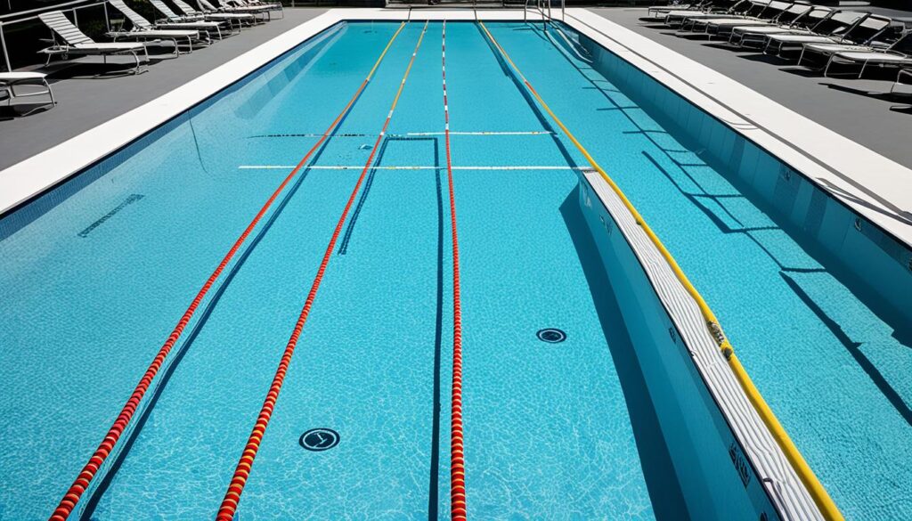 Commercial pool codes for depth markers and safety lines